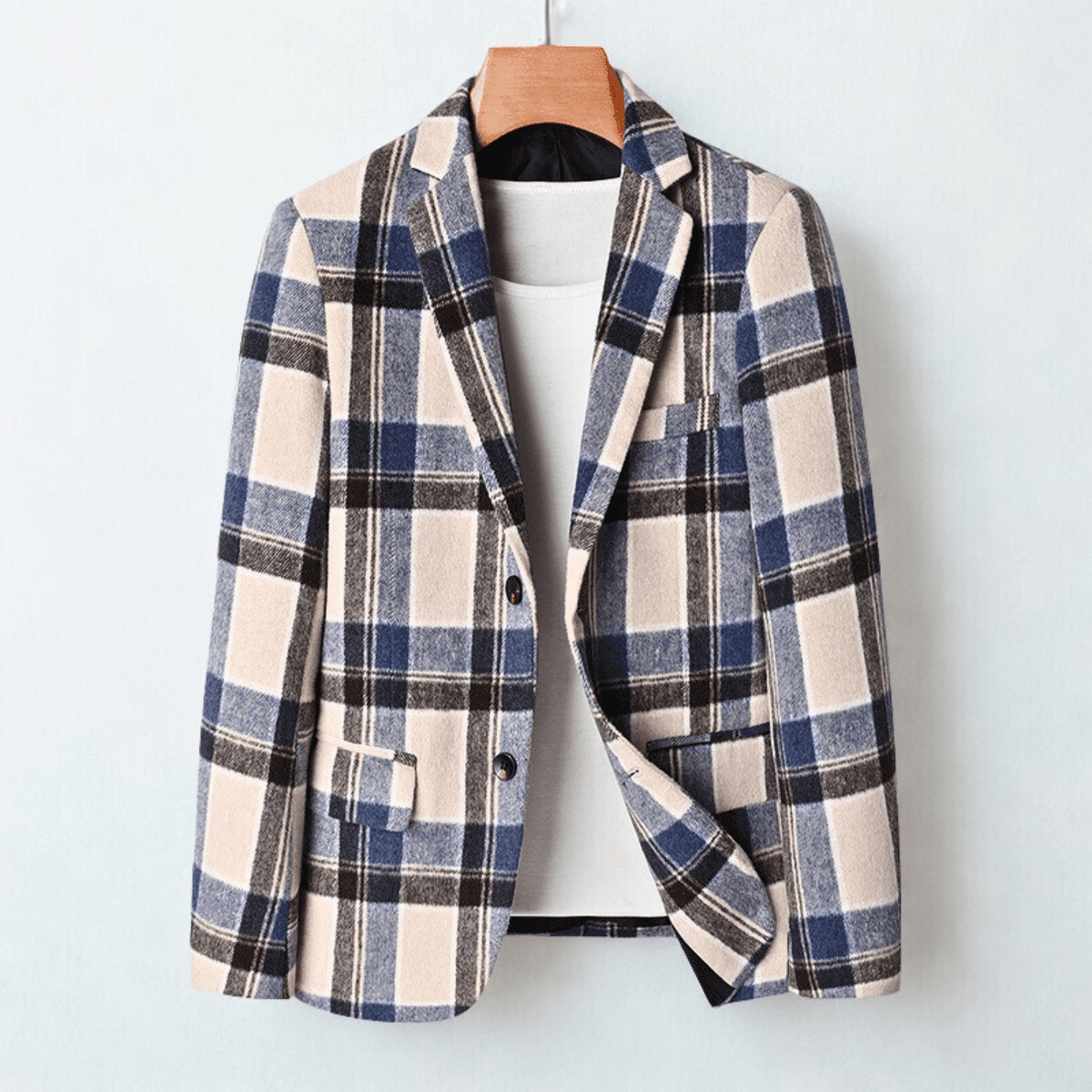 Blue Plaid Blazer for men