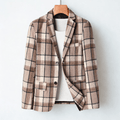 Brown Plaid Blazer for men