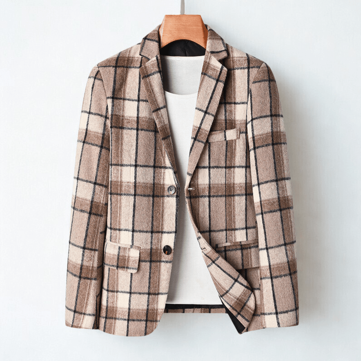 Brown Plaid Blazer for men