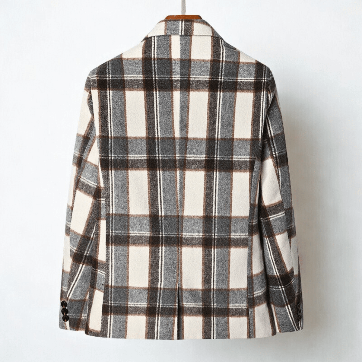 Gray Plaid Blazer for men, view 6