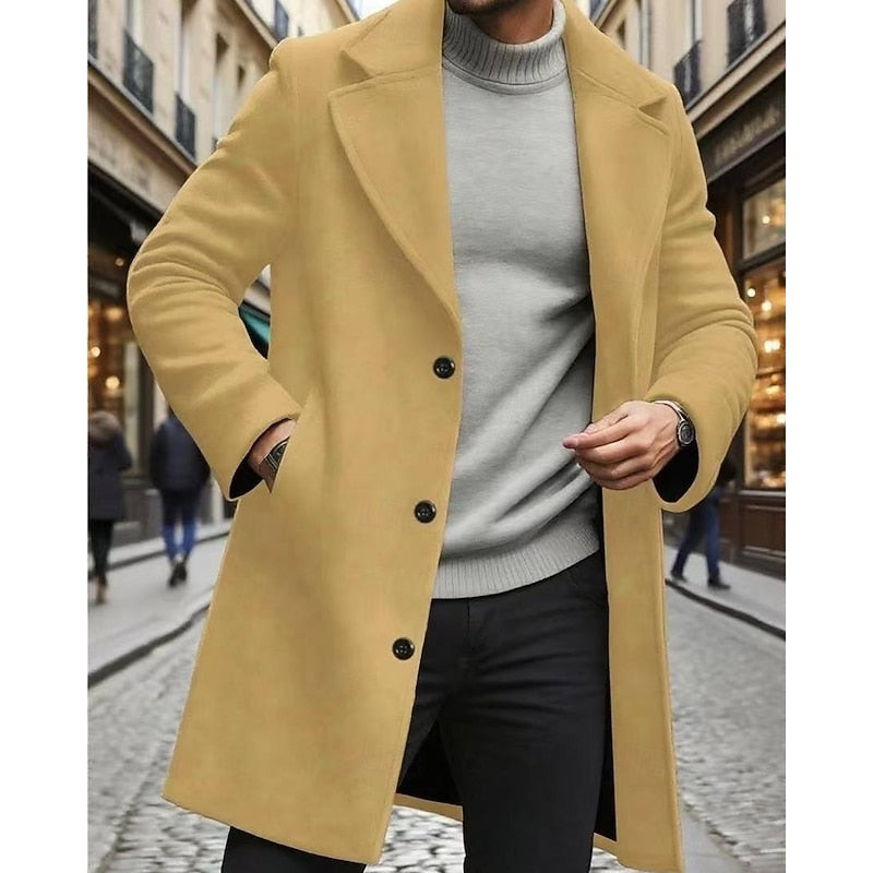 Camel long Winter Coat for Men