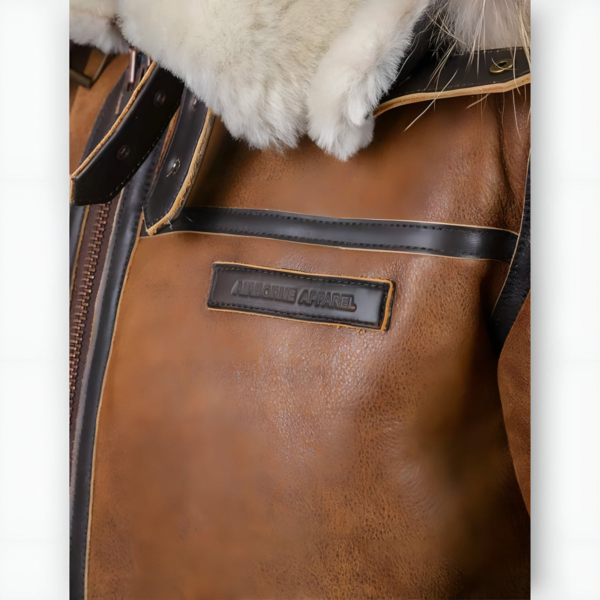 Hooded Flight Jacket for Men with Plush Hood Trim