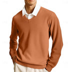 Rust lightweight V Neck Sweater for Men