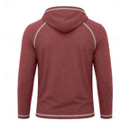 Mens pullover hoodie in Red, back view