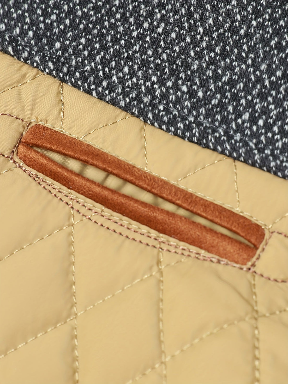 Knit Shoulder Quilted Jacket for Men, view 11