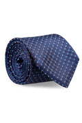 Men's Navy Silk Tie Blanton with Burgundy Medallions