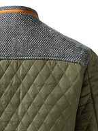 Knit Shoulder Quilted Jacket for Men, view 4