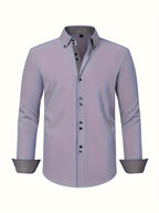 Mens dress shirt in Gray, front view