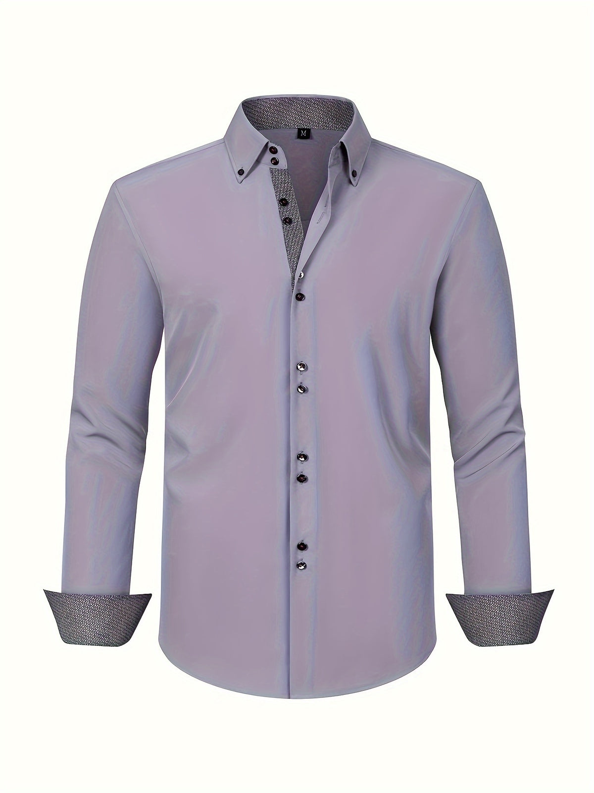 Mens dress shirt in Gray, front view