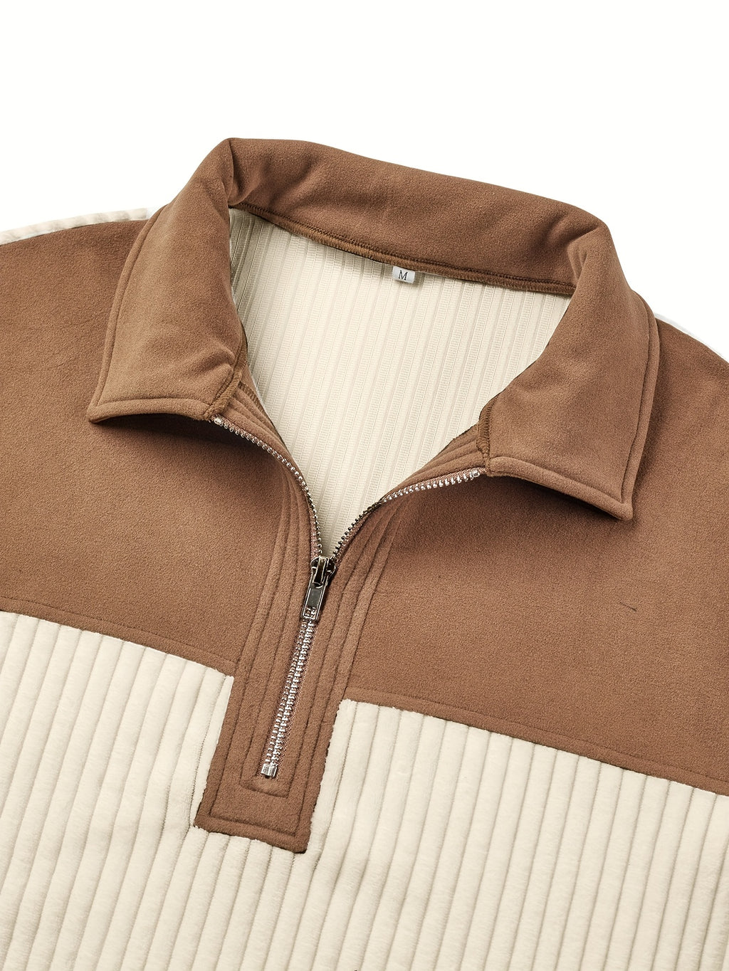 Cream Quarter Zip Sweater for men, view 8