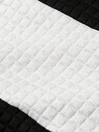 Mens hoodie in White, close-up of the waffle knit stripe
