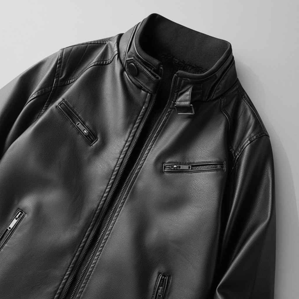 Black Leather Jacket for men, view 6