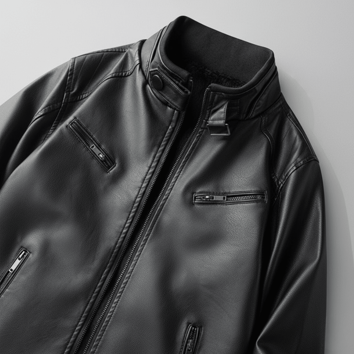 Black Leather Jacket for men, view 6
