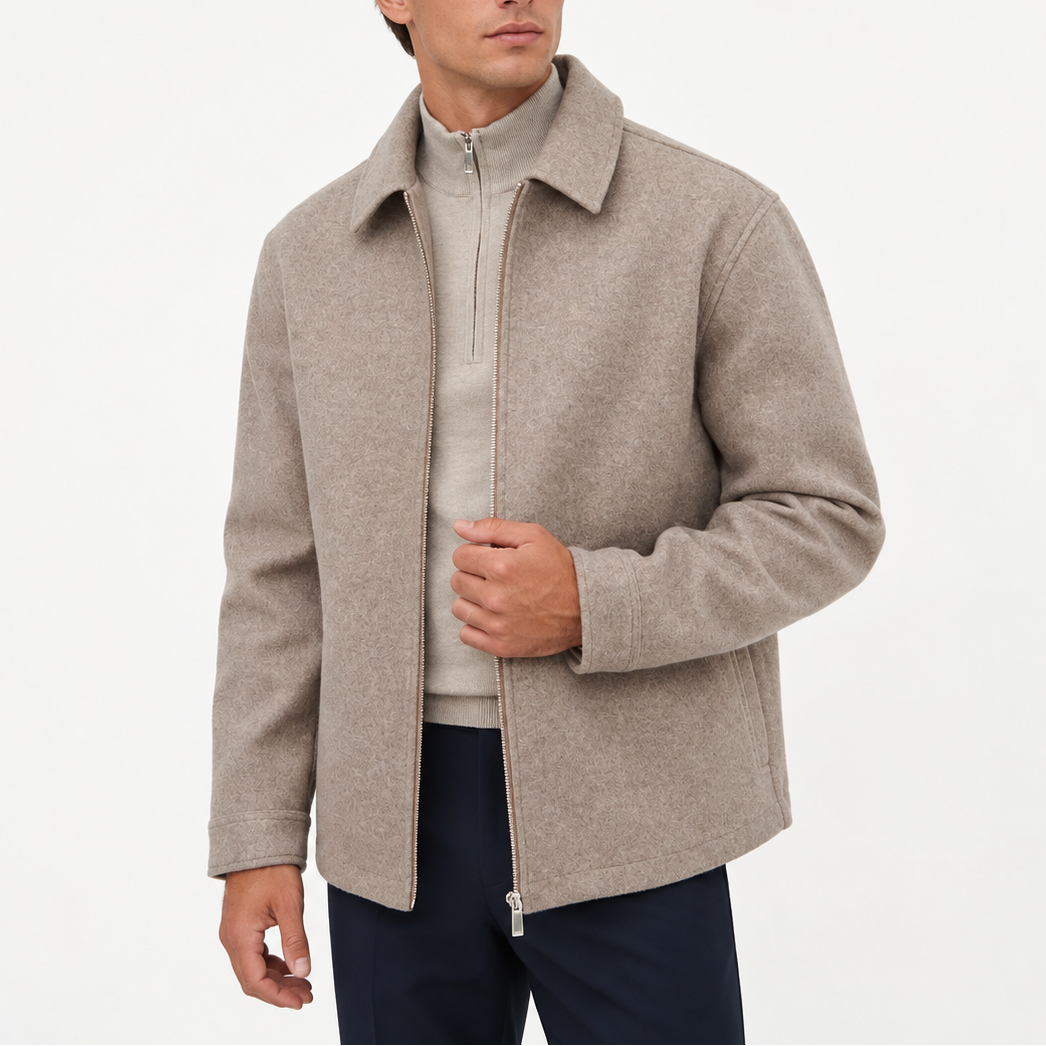 Point Collar Zip Up Jacket for Men, view 1