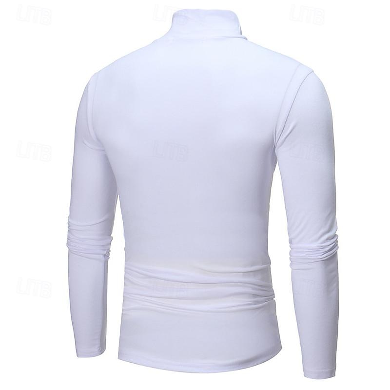Mens turtleneck in White, back view