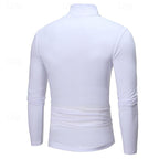 Mens turtleneck in White, back view