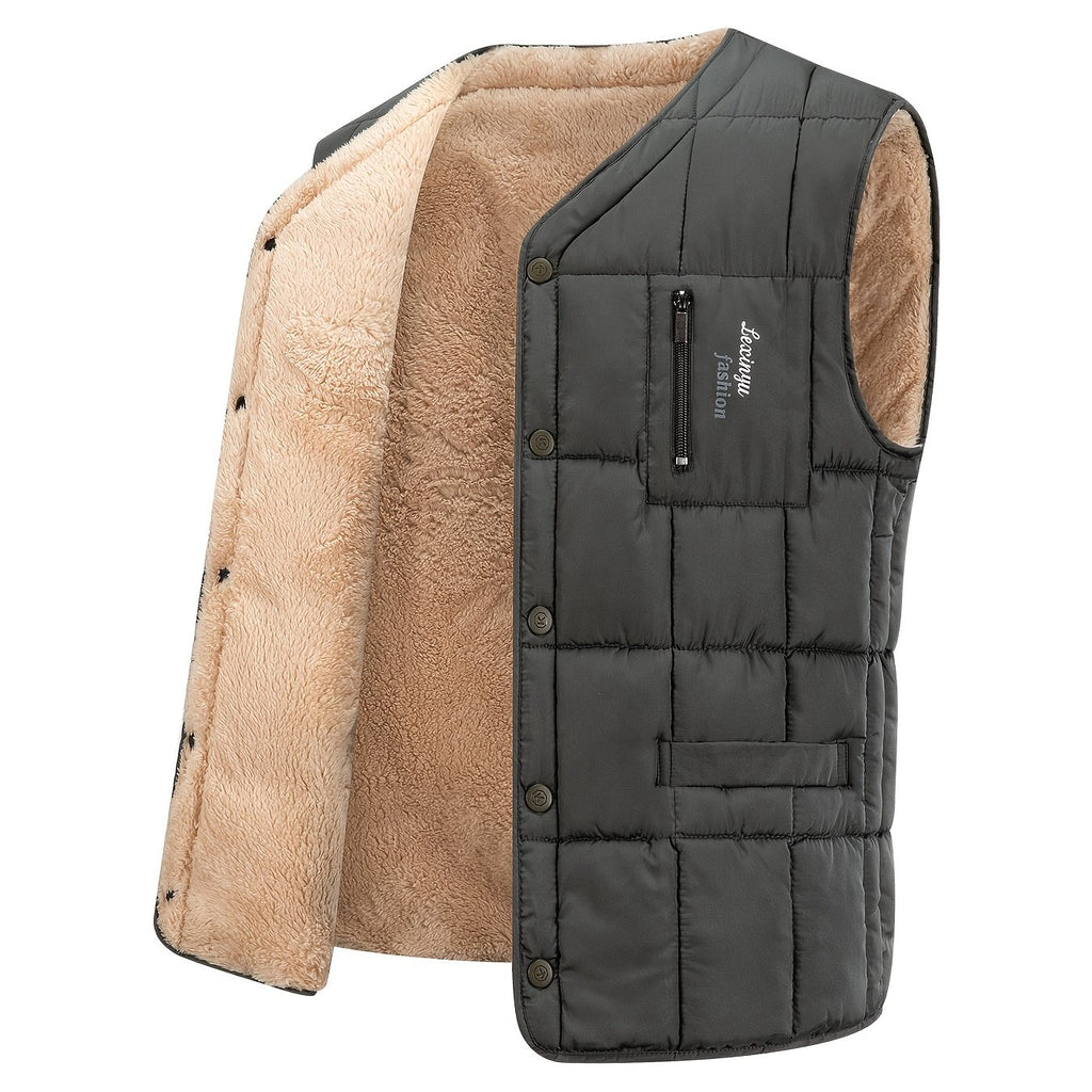 Dark Green Quilted Vest for men