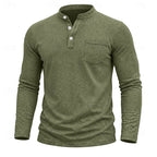 Chest Pocket Henley Shirt for Men, view 2
