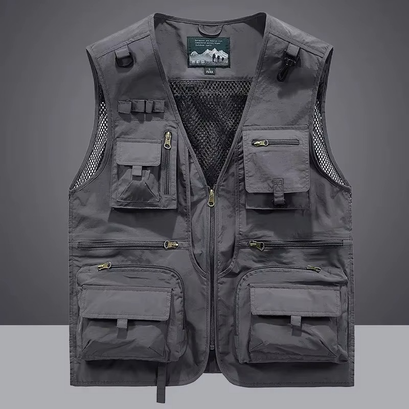 Gray Fishing Vest for men