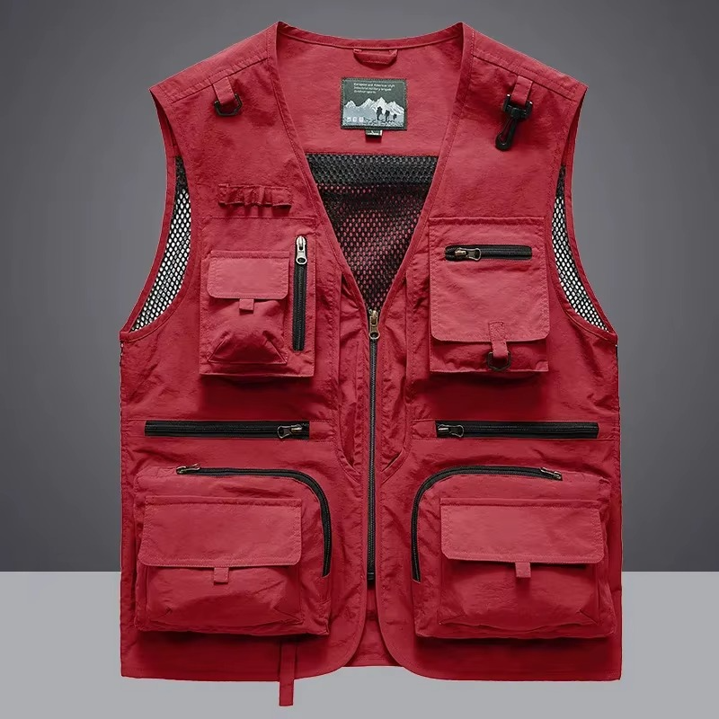 Red Fishing Vest for men