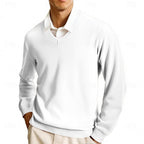 White lightweight V Neck Sweater for Men