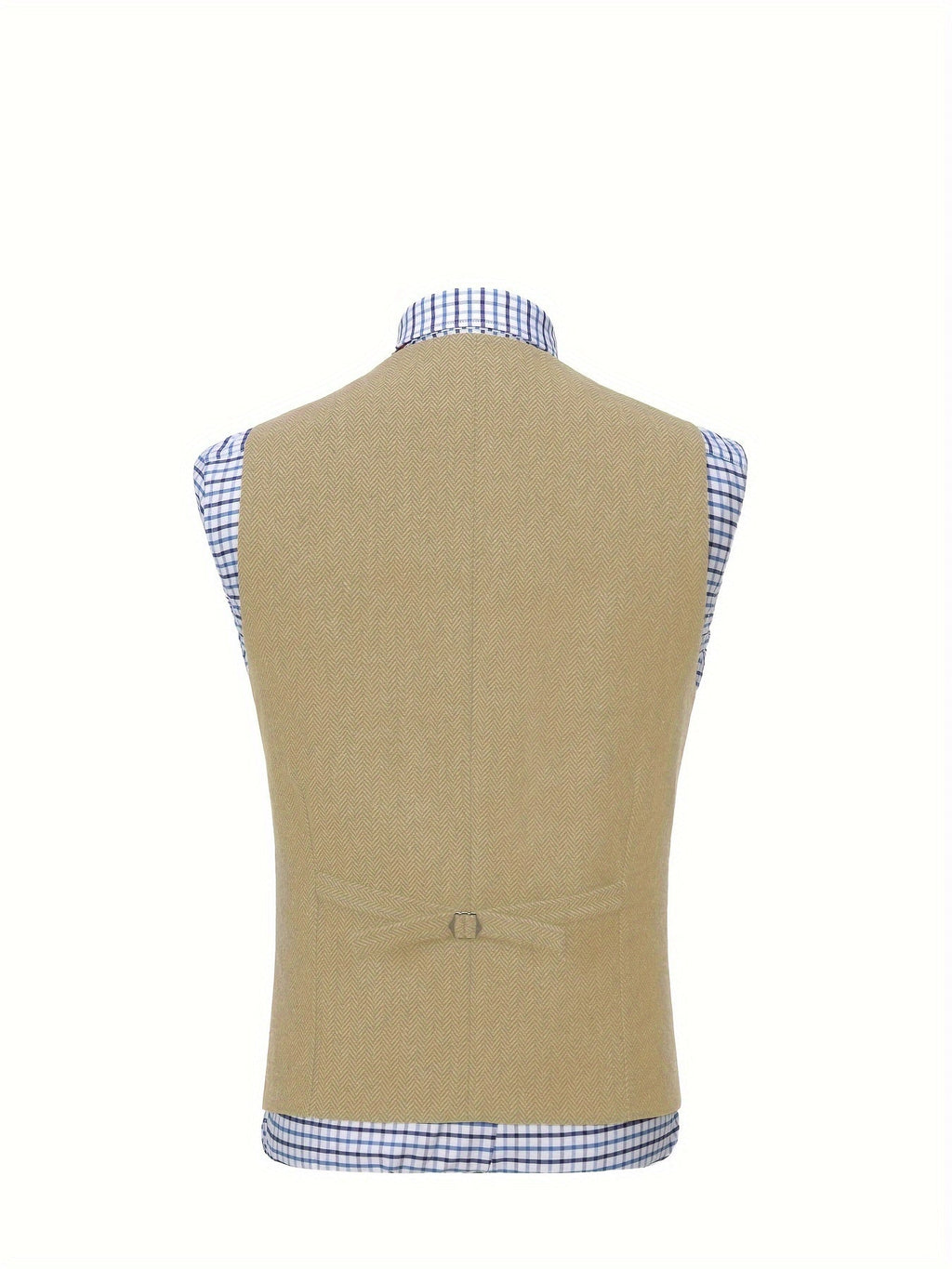 Herringbone Suit Vest for Men with Button Front