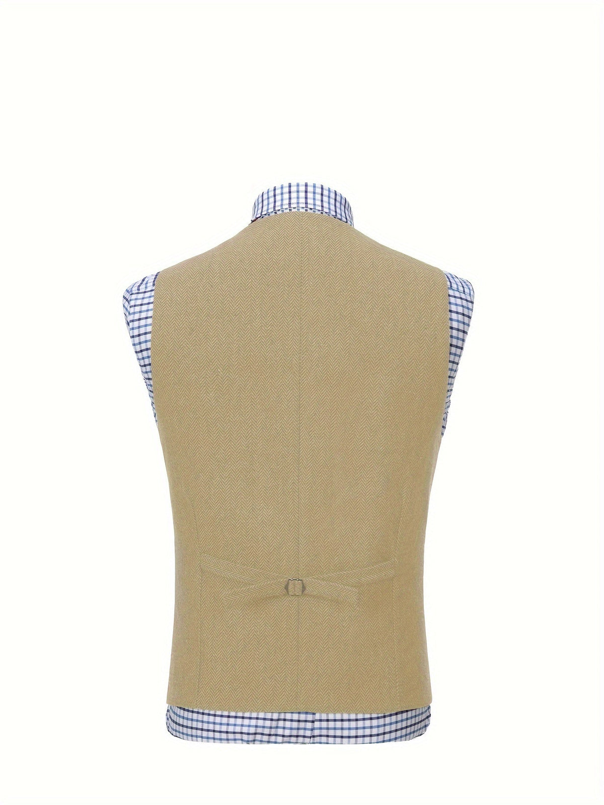 Herringbone Suit Vest for Men with Button Front