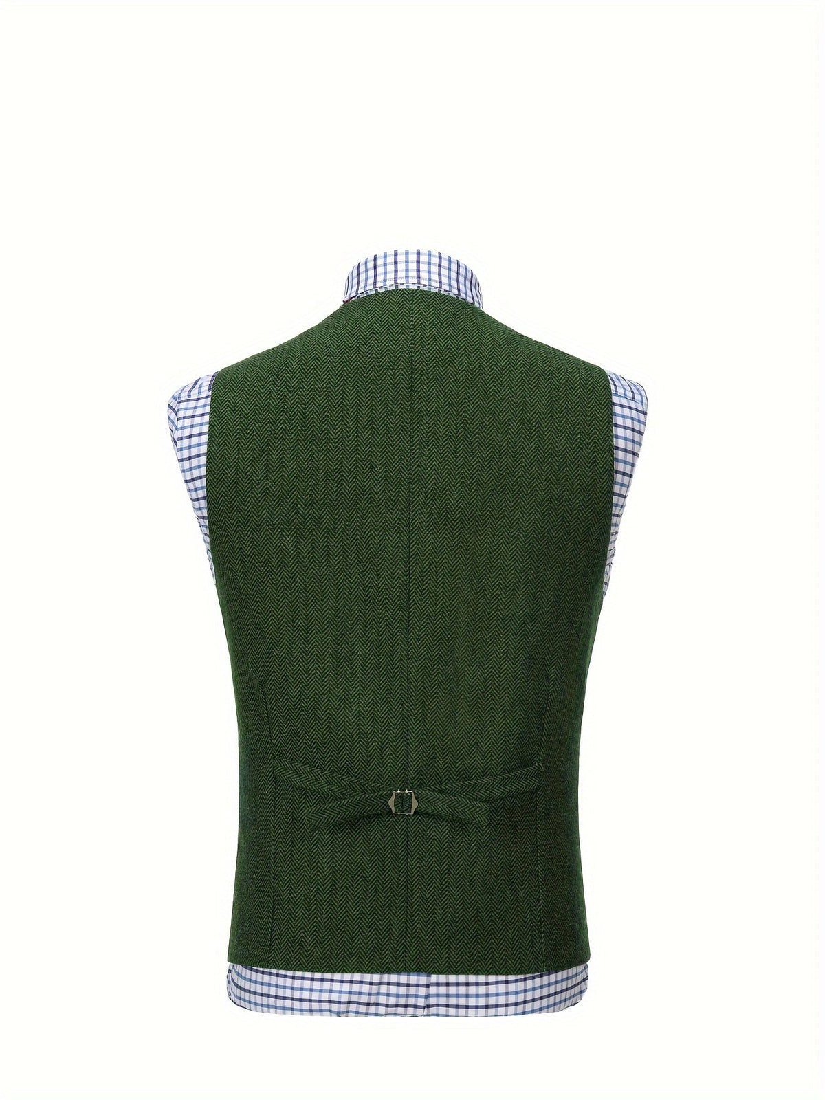 Herringbone Suit Vest for Men with Button Front