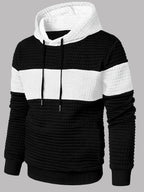 Mens hoodie in White with black body, front view