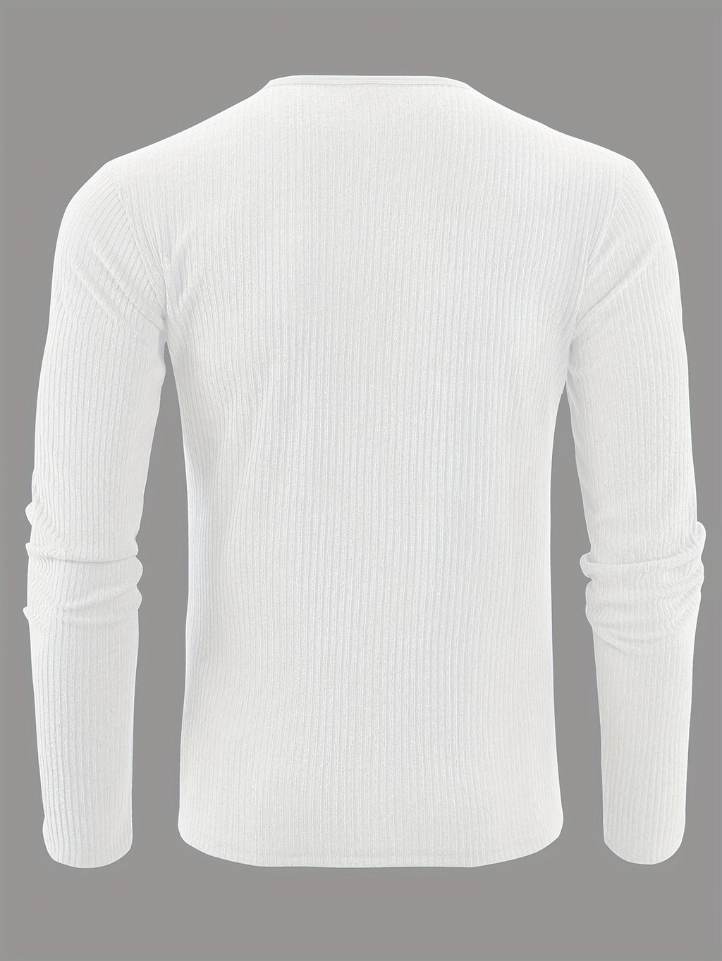 Ribbed Knit Henley Shirt with Button Placket