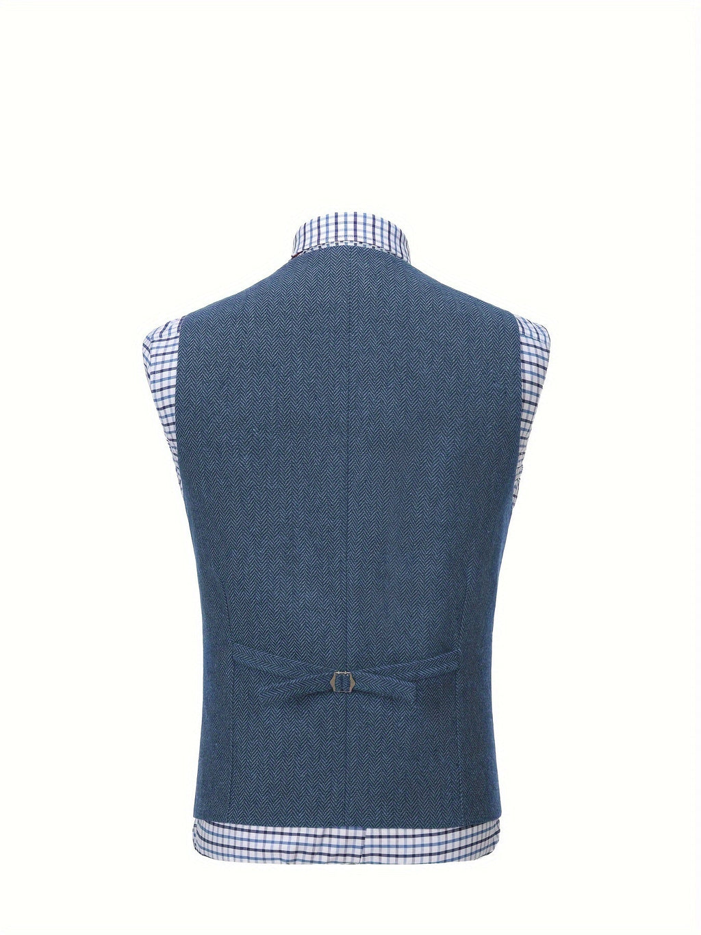 Herringbone Suit Vest for Men with Button Front