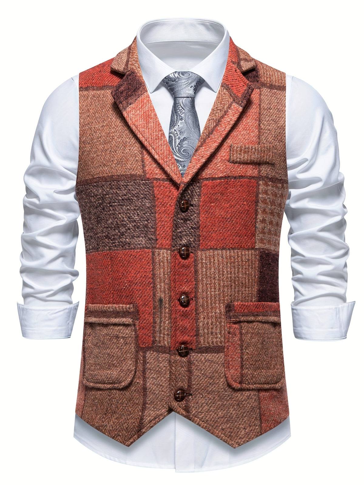 Orange Suit Vest for men