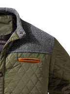 Knit Shoulder Quilted Jacket for Men, view 3
