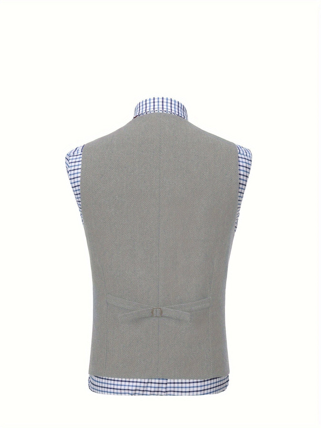 Herringbone Suit Vest for Men with Button Front