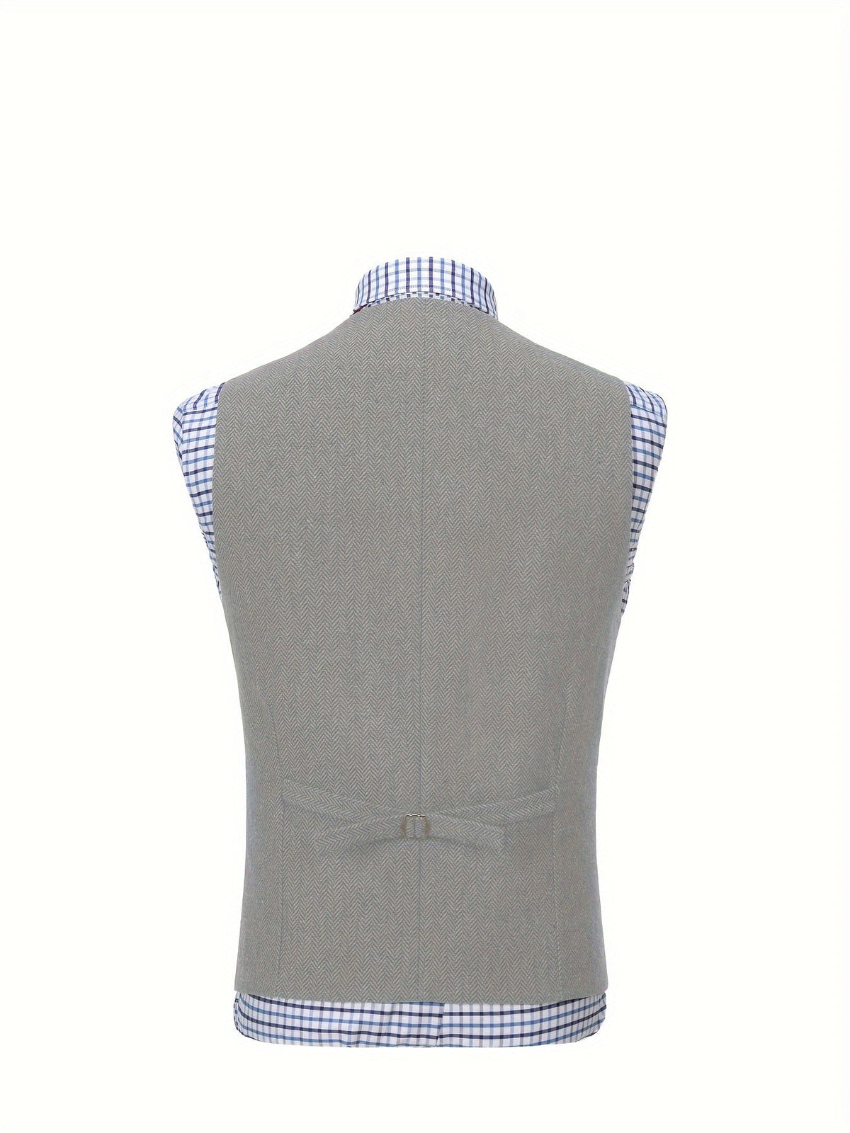 Herringbone Suit Vest for Men with Button Front