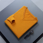 Yellow soft Brushed V Neck Sweater for Men