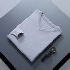Light Gray soft Brushed V Neck Sweater for Men