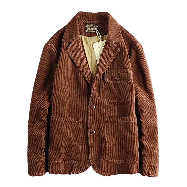Rust Corduroy Blazer for men
