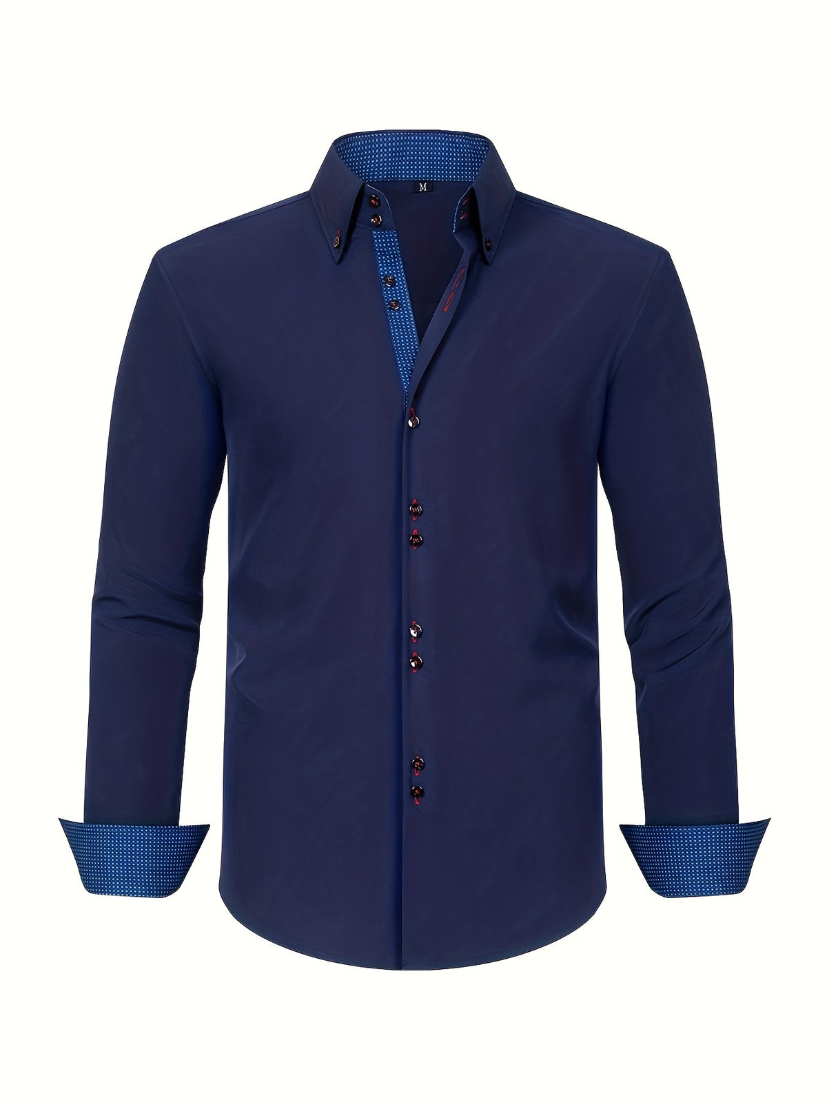 Mens dress shirt in Navy, front view