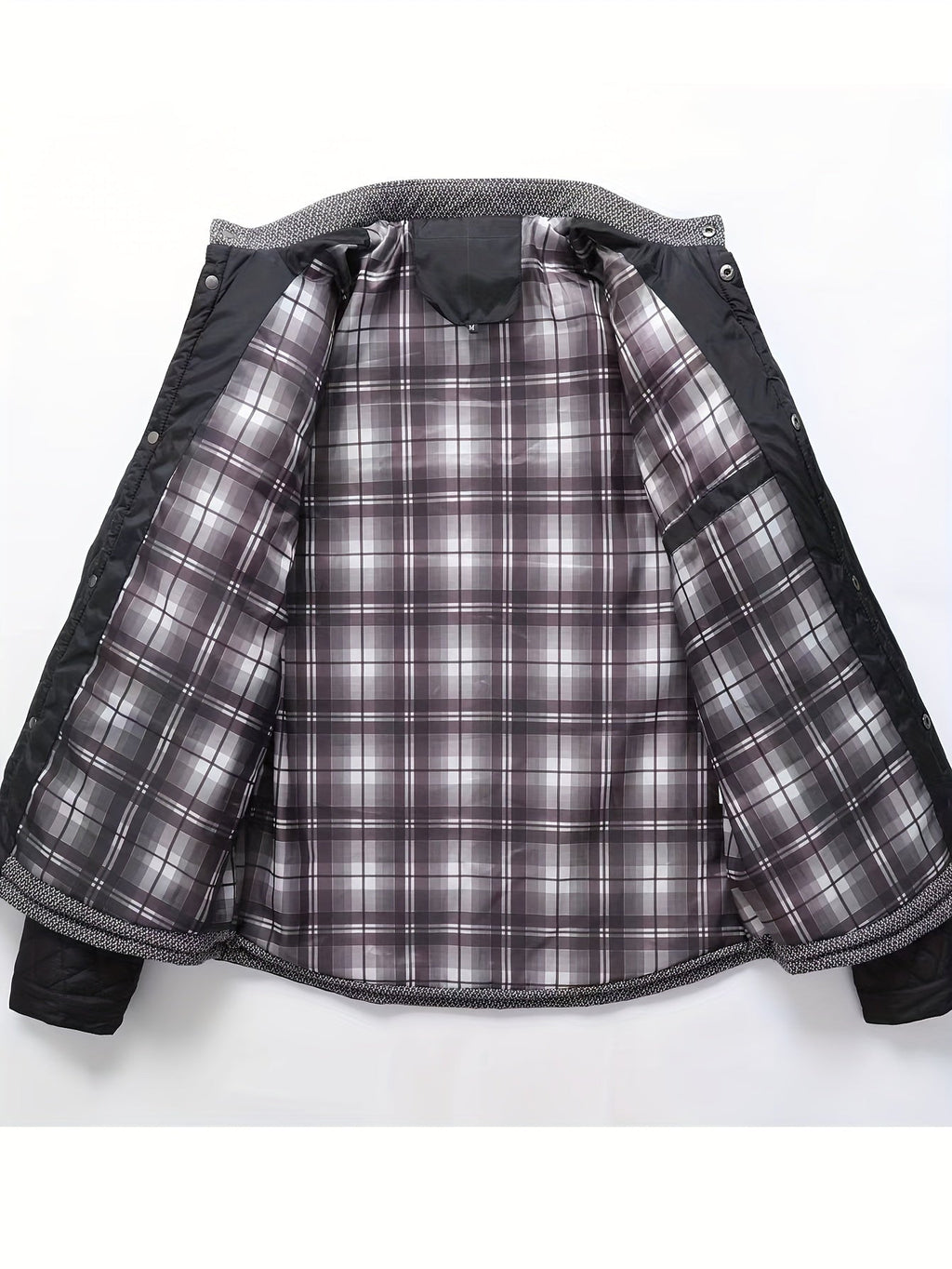 Knit Shoulder Quilted Jacket for Men, view 6