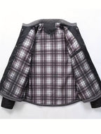 Knit Shoulder Quilted Jacket for Men, view 6