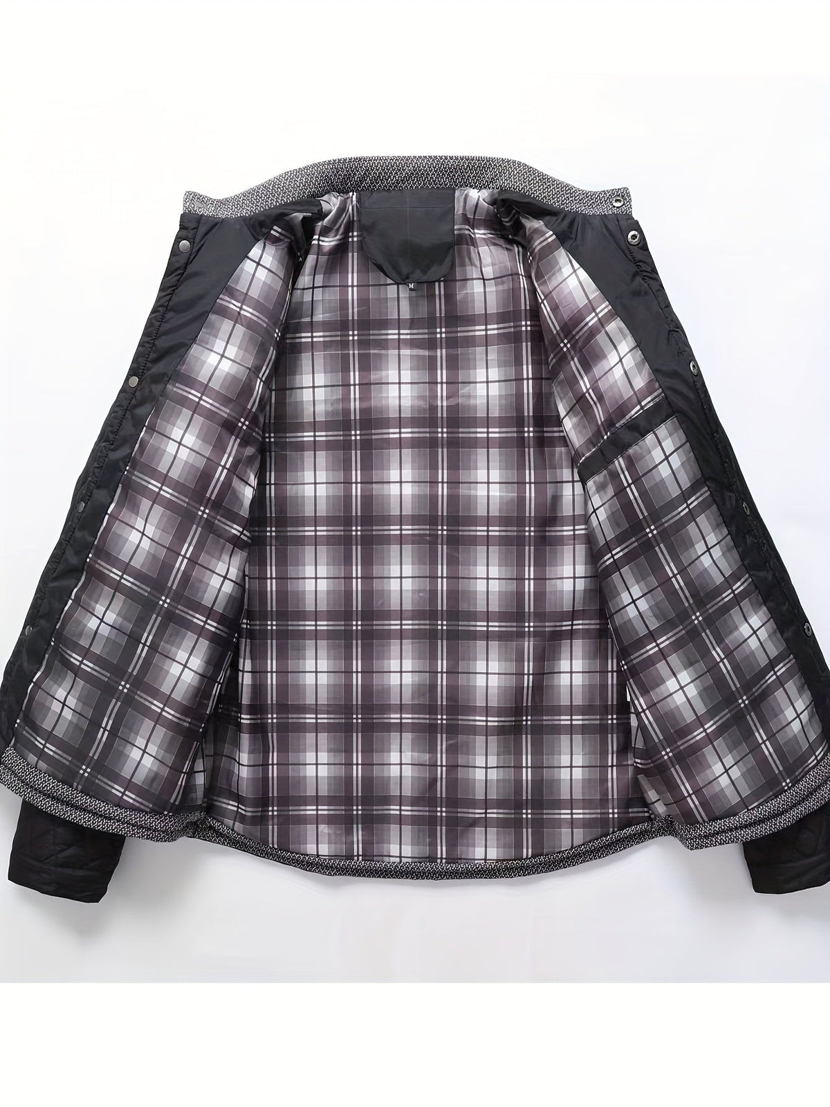 Knit Shoulder Quilted Jacket for Men, view 6