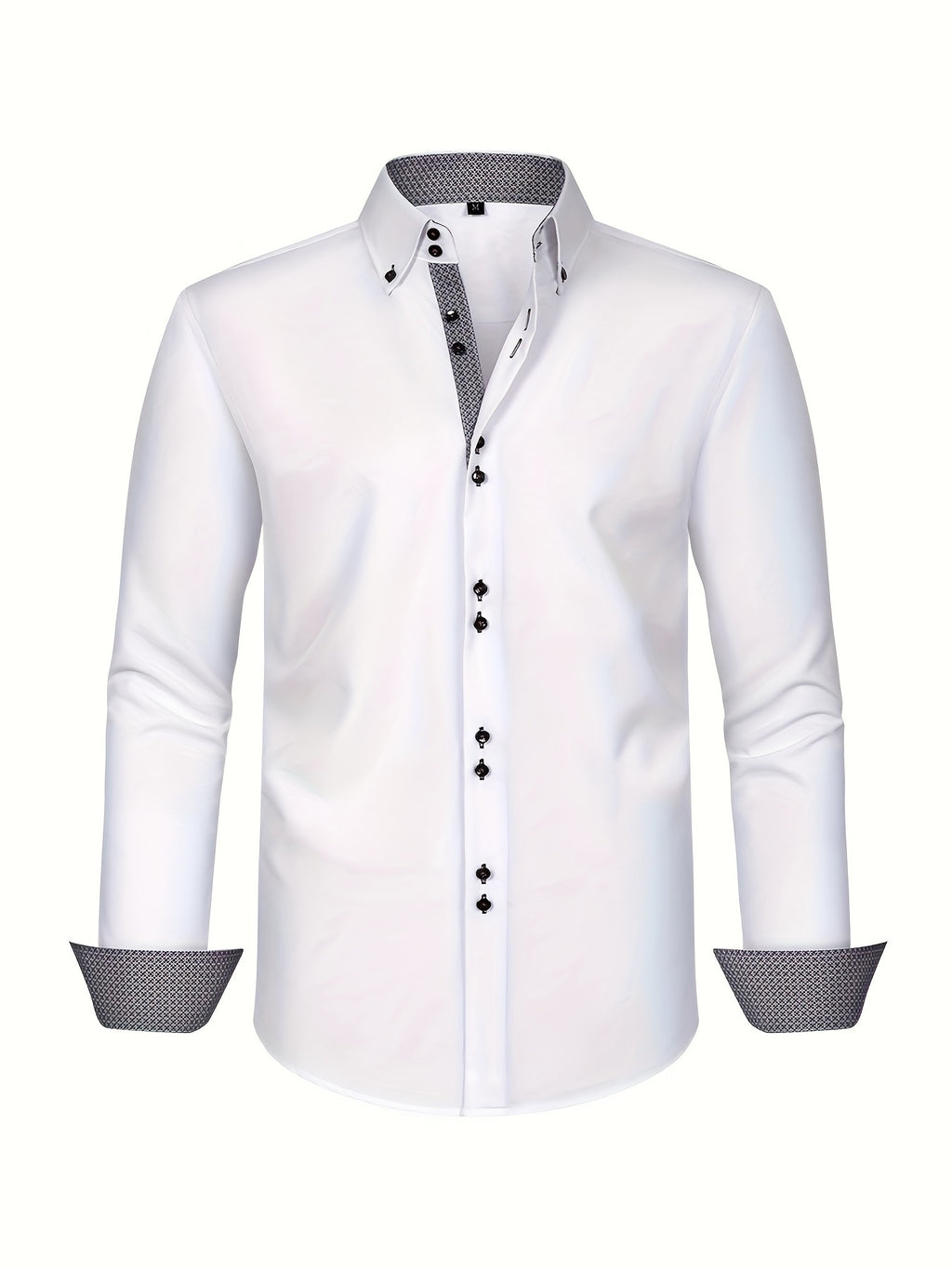 Mens dress shirt in White, front view