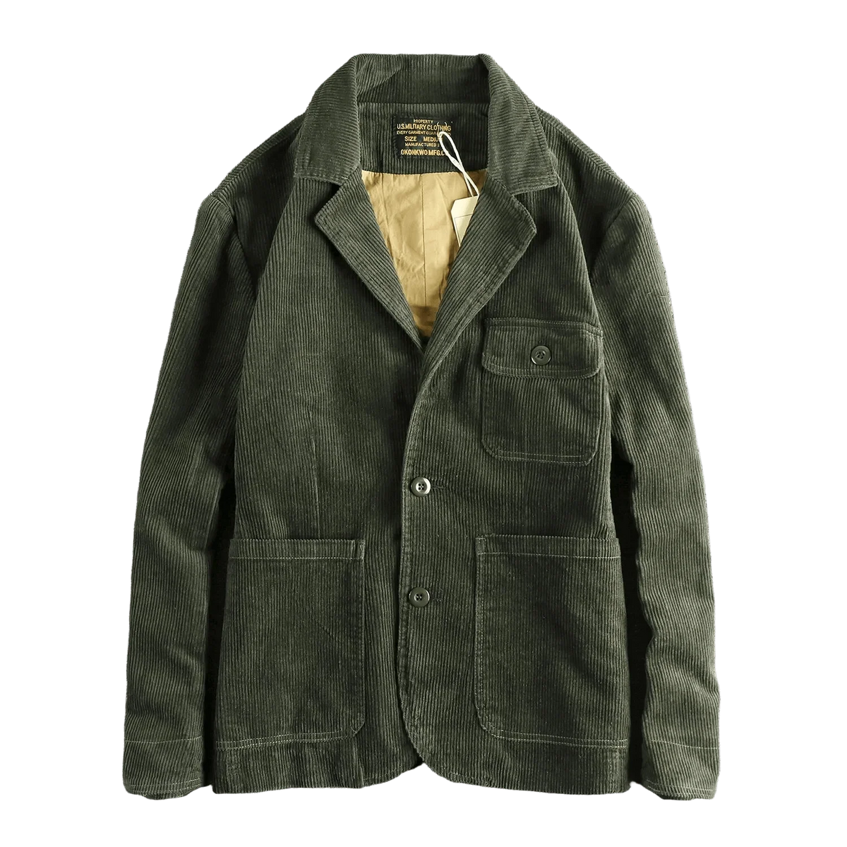 Green Corduroy Blazer for men