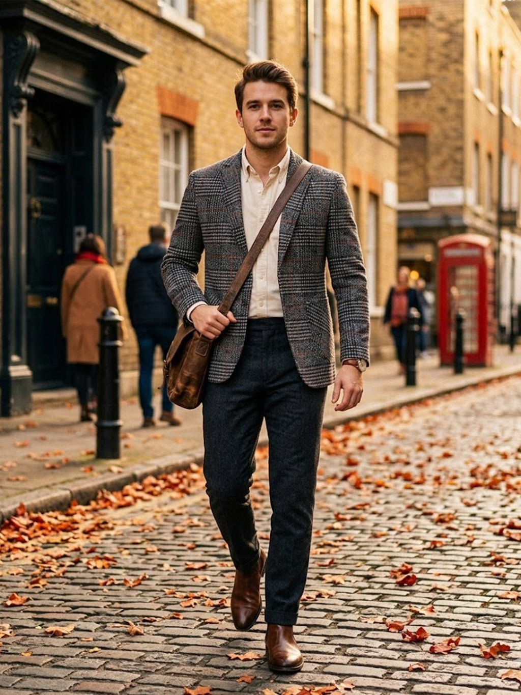 Gray Check Blazer for men, view 8
