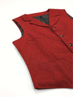 Herringbone Suit Vest for Men with Button Front