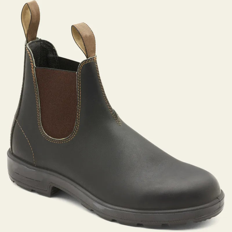 Pull Tabs Leather Chelsea Boots with Elastic Gusset