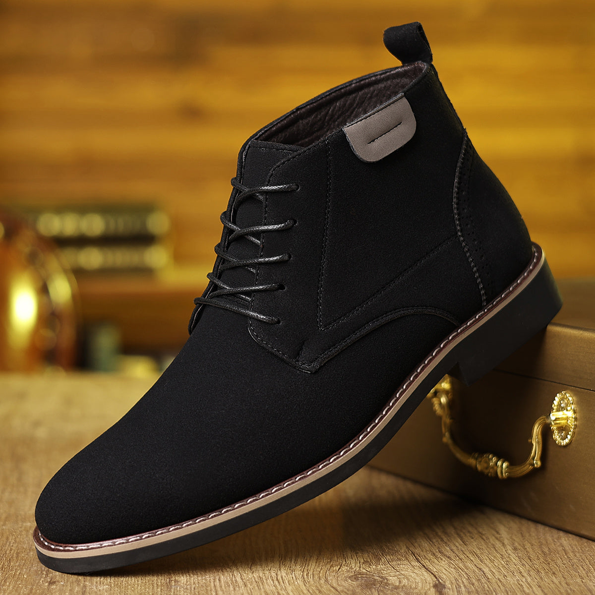 Lace Up Chukka Boots with Round Toe