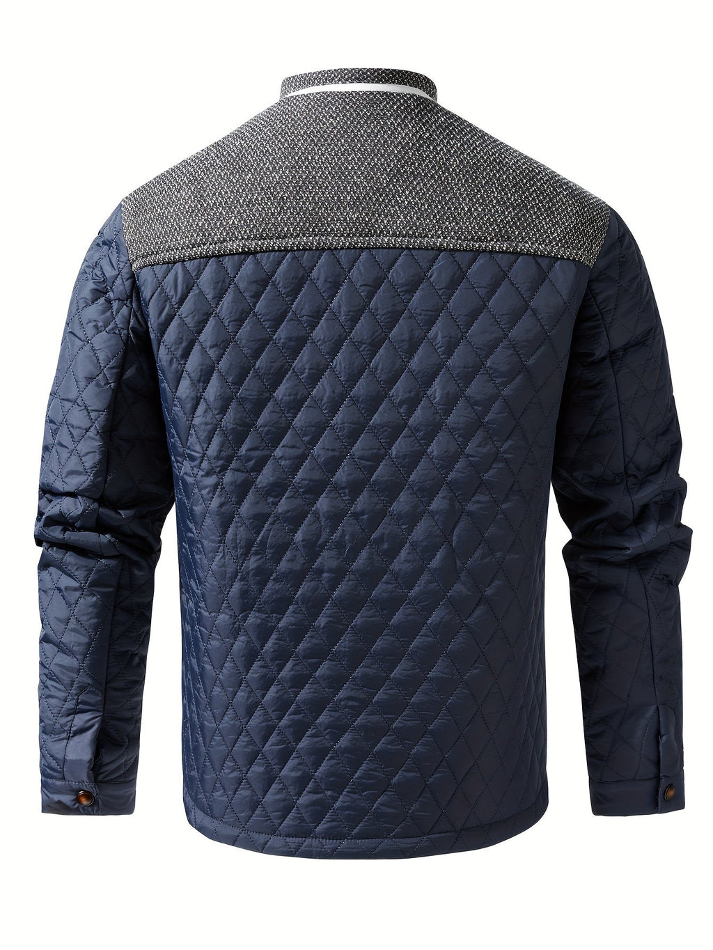 Knit Shoulder Quilted Jacket for Men, view 13
