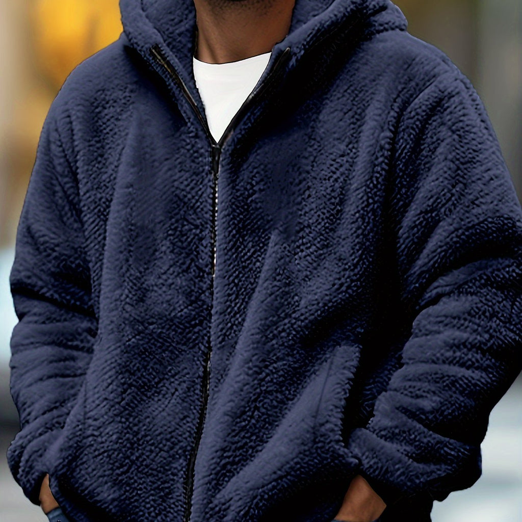Navy Sherpa Fleece Jacket for men